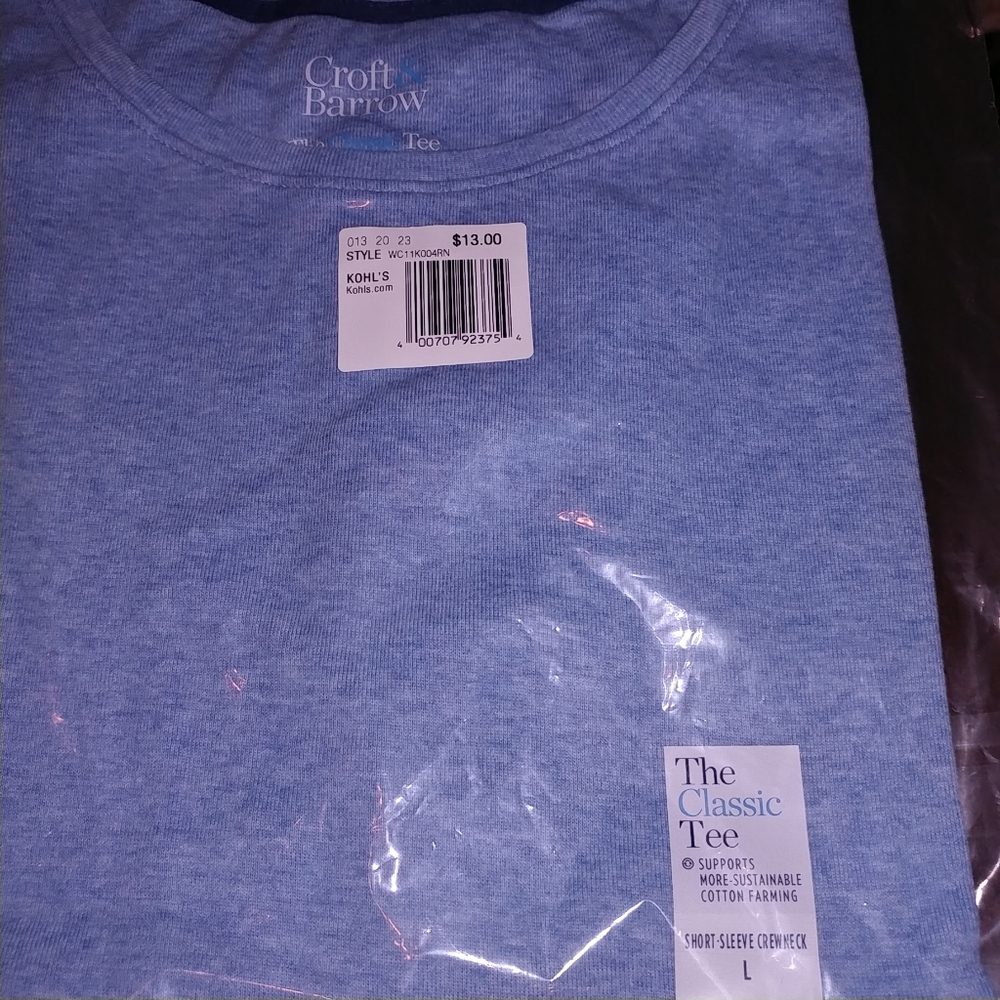 NWT 3 pc Large Women's Croft & Barrow Essential Crewneck Tee 100% Cotton - Picture 6 of 8